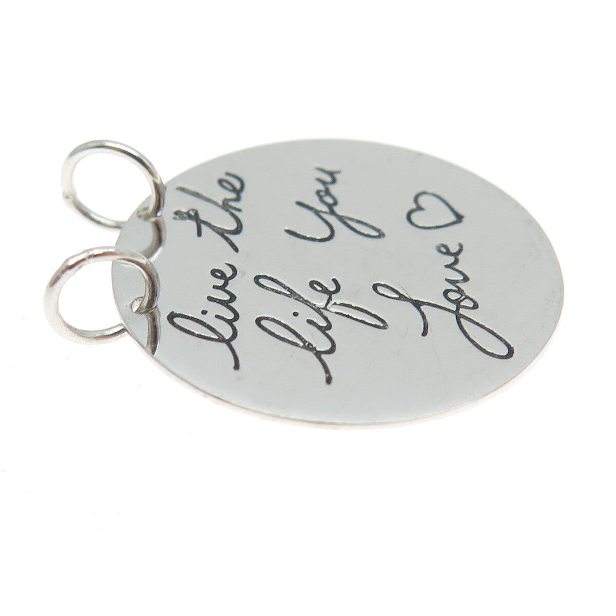 HAN 925 Sterling Silver "Live the Life You Love" Pendant