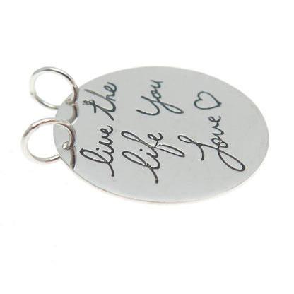 HAN 925 Sterling Silver "Live the Life You Love" Pendant