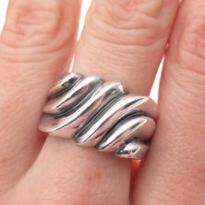 CHAPAL ZENRAY 925 Sterling Silver Vintage Modernist Oxidized Ring Size 9