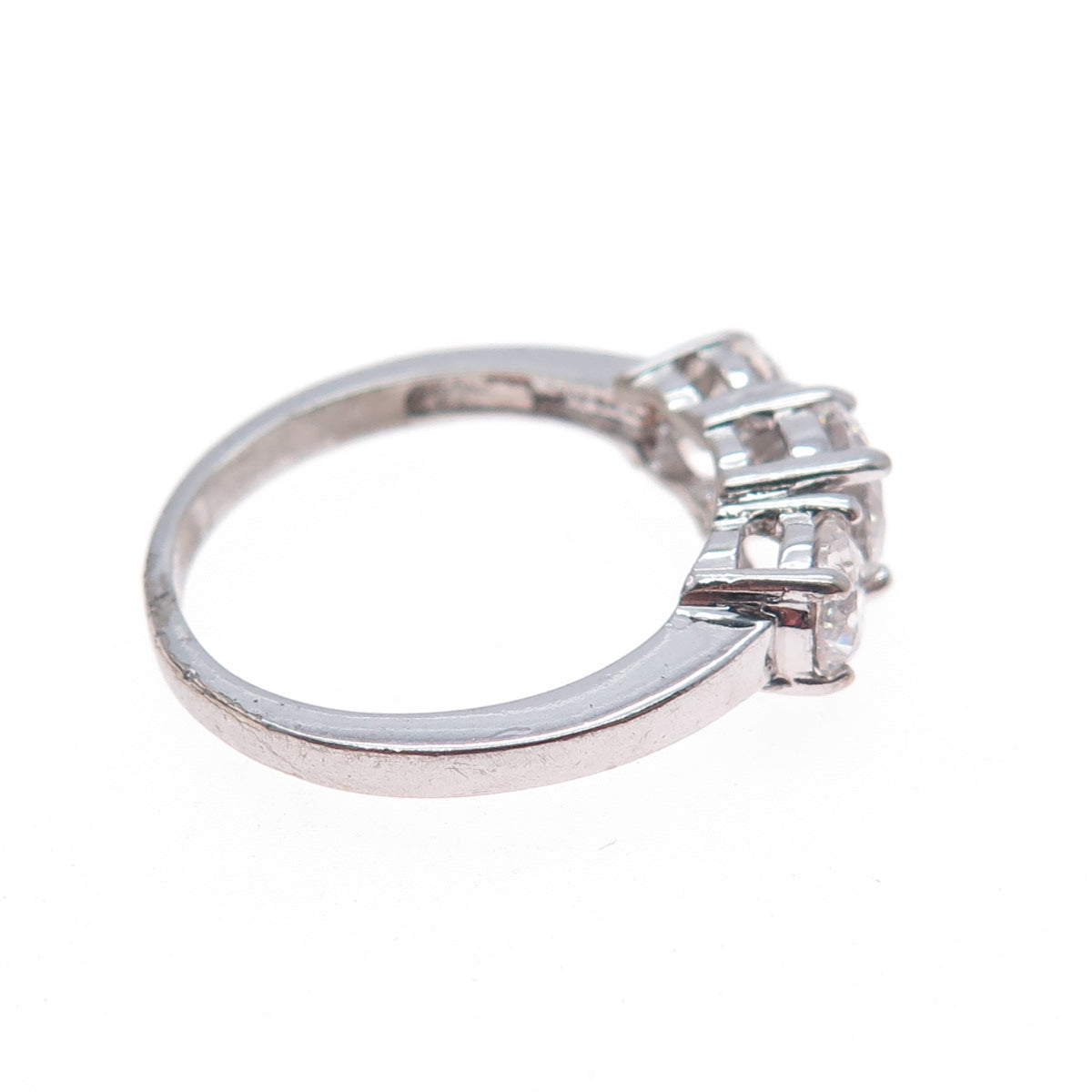 925 Sterling Silver Round-Cut C Z Engagement Ring Size 7.25