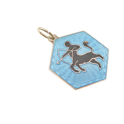 David Andersen Sterling Gold Plated Vintage Norway Enamel Sagittarius Pendant