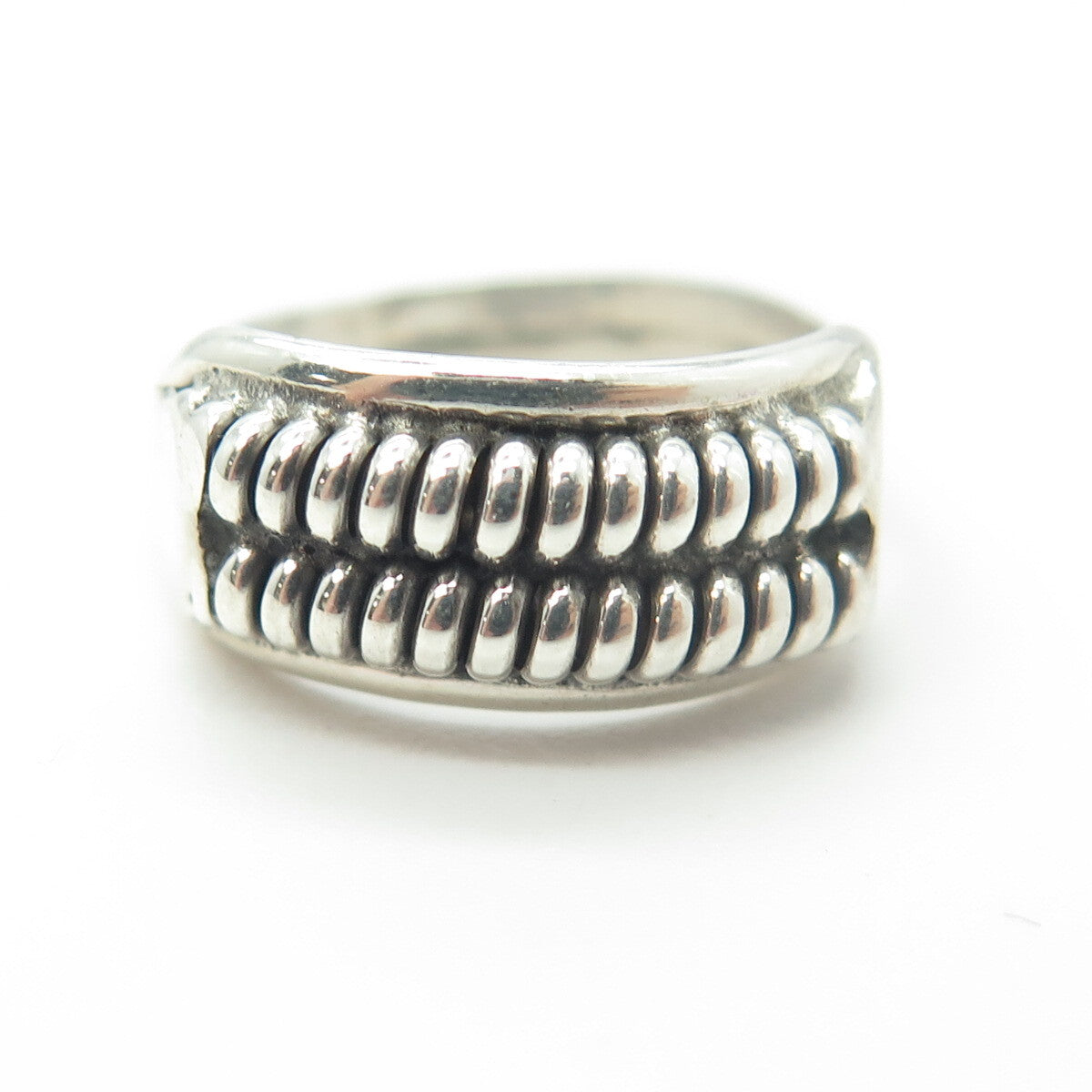 925 Sterling Silver Vintage Lacing Ring Size 6.25