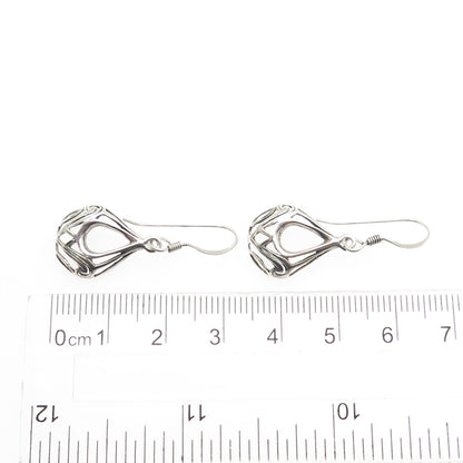 CHARLES WINSTON 925 Sterling Silver Vintage Ornate Teardrop Dangle Earrings