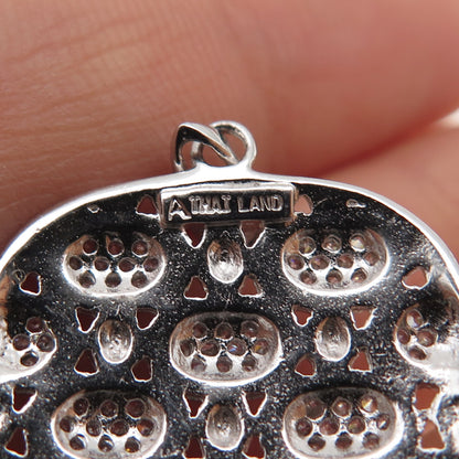 925 Sterling Silver Round-Cut C Z Modernist Charm Pendant