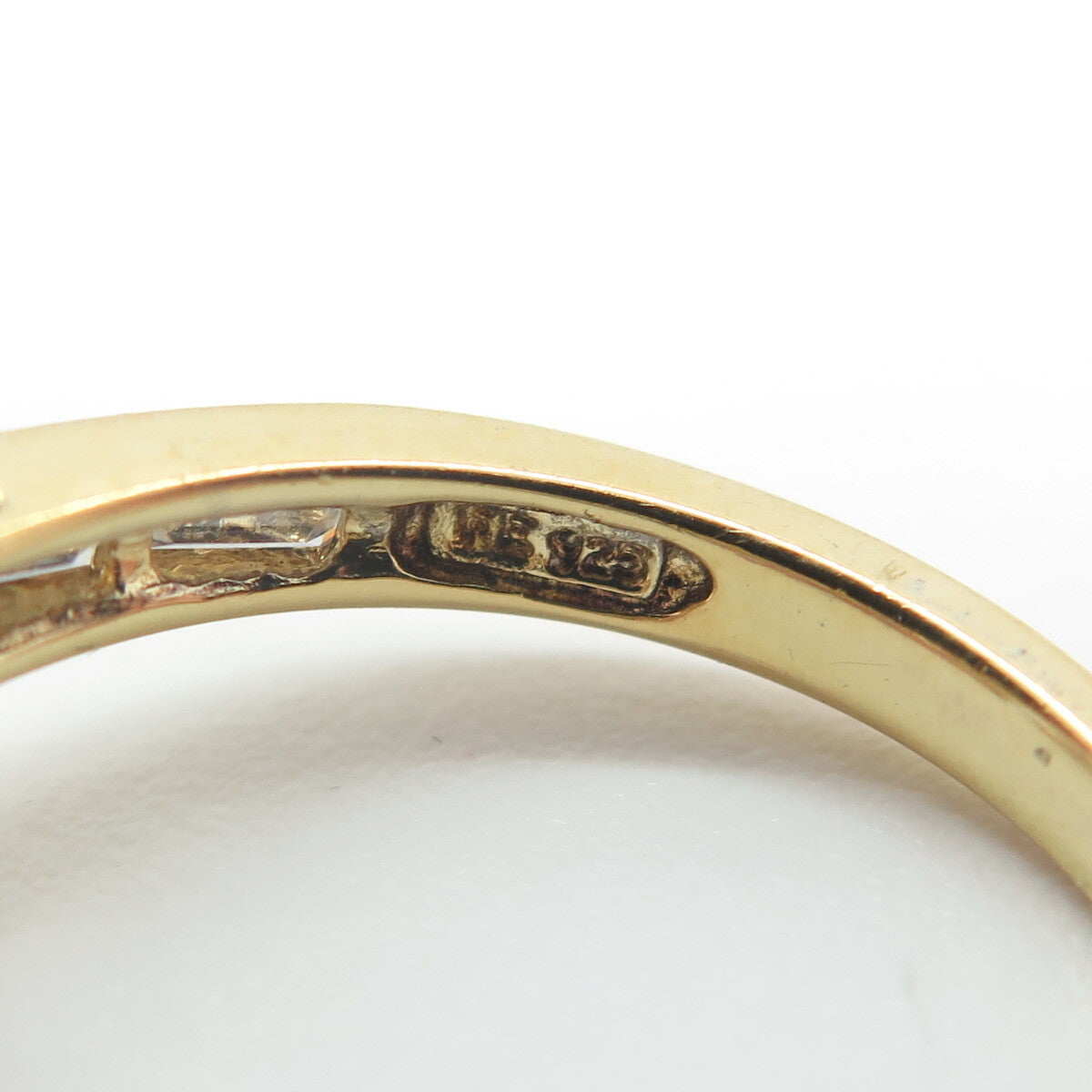 925 Sterling Silver Gold Plated Round-Cut C Z Engagement Ring Size 9.25