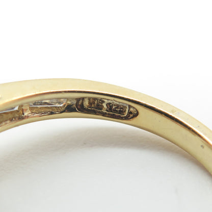 925 Sterling Silver Gold Plated Round-Cut C Z Engagement Ring Size 9.25