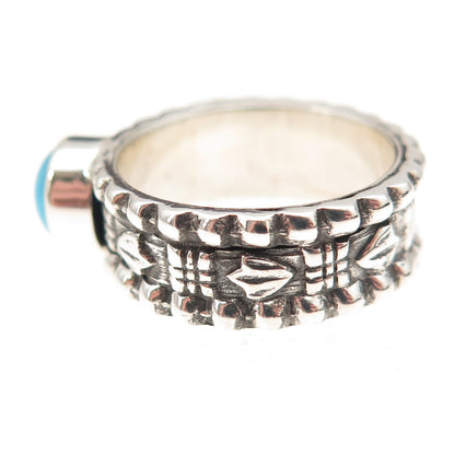 925 Sterling Silver Vintage Real Sleeping Beauty Turquoise Ring Size 6.5