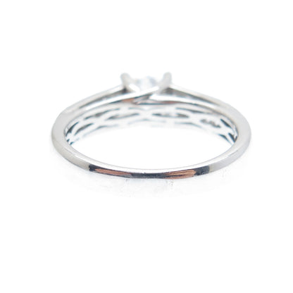 925 Sterling Silver Round-Cut C Z Engagement Ring Size 7.25