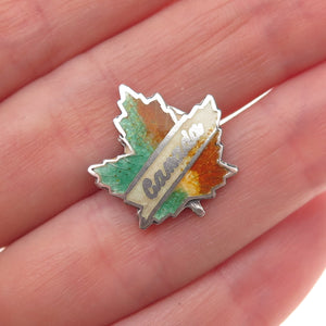 Breadner Co. Sterling Antique Art Deco Enamel Canada Maple Leaf Mini Pin Brooch