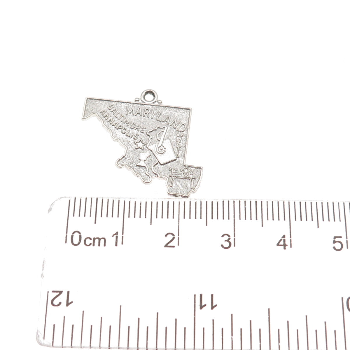 M&M Mark Mercy 925 Sterling Silver Vintage Maryland State Mini Charm Pendant