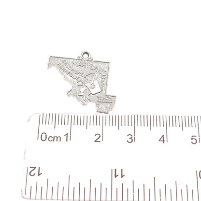 M&M Mark Mercy 925 Sterling Silver Vintage Maryland State Mini Charm Pendant