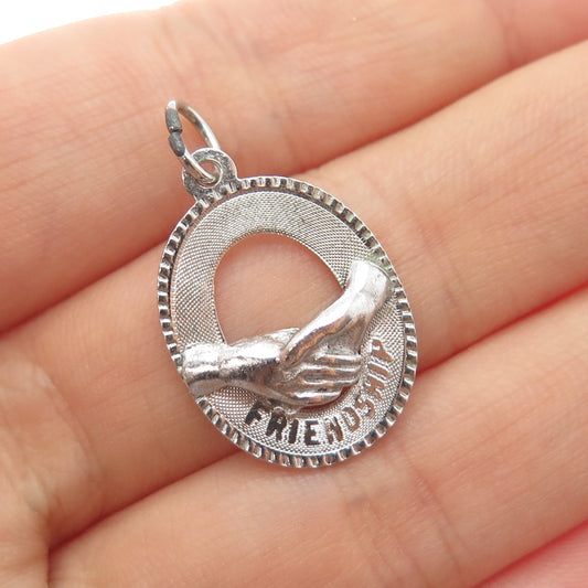 MARC MERCY 925 Sterling Silver Vintage Friendship Charm Pendant