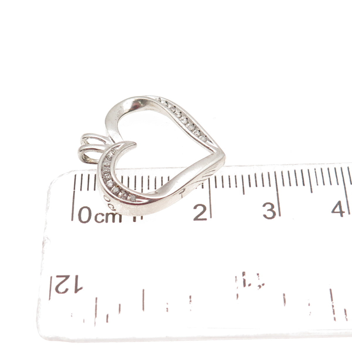 SB Sherri Baker 925 Sterling Silver Real Diamond Heart Mini Charm Pendant