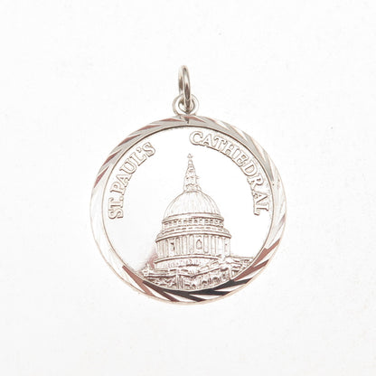 925 Sterling Silver Vintage 1978 A&AJ London St. Paul's Cathedral Charm Pendant