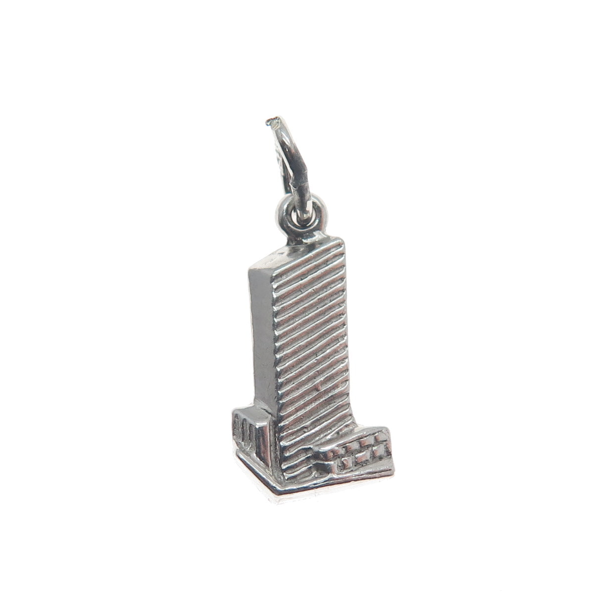 925 Sterling Silver Vintage United Nations Headquarters Minimalist Charm Pendant