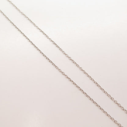 925 Sterling Silver SUN Real Diamond Mother Child Heart Rolo Chain Necklace 16"