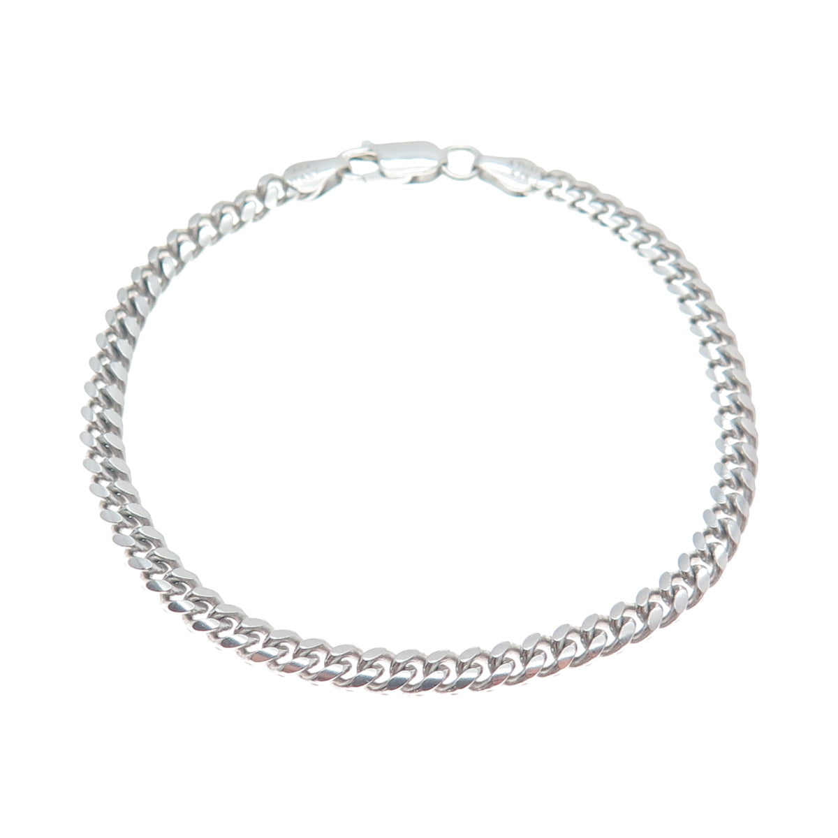 925 Sterling Silver Italy Curb Link Bracelet 7"