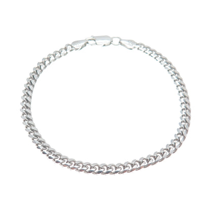 925 Sterling Silver Italy Curb Link Bracelet 7"