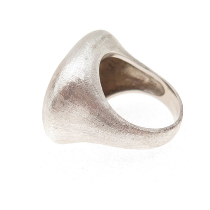 925 Sterling Silver Vintage Modernist Brushed Dome Ring Size 8.25
