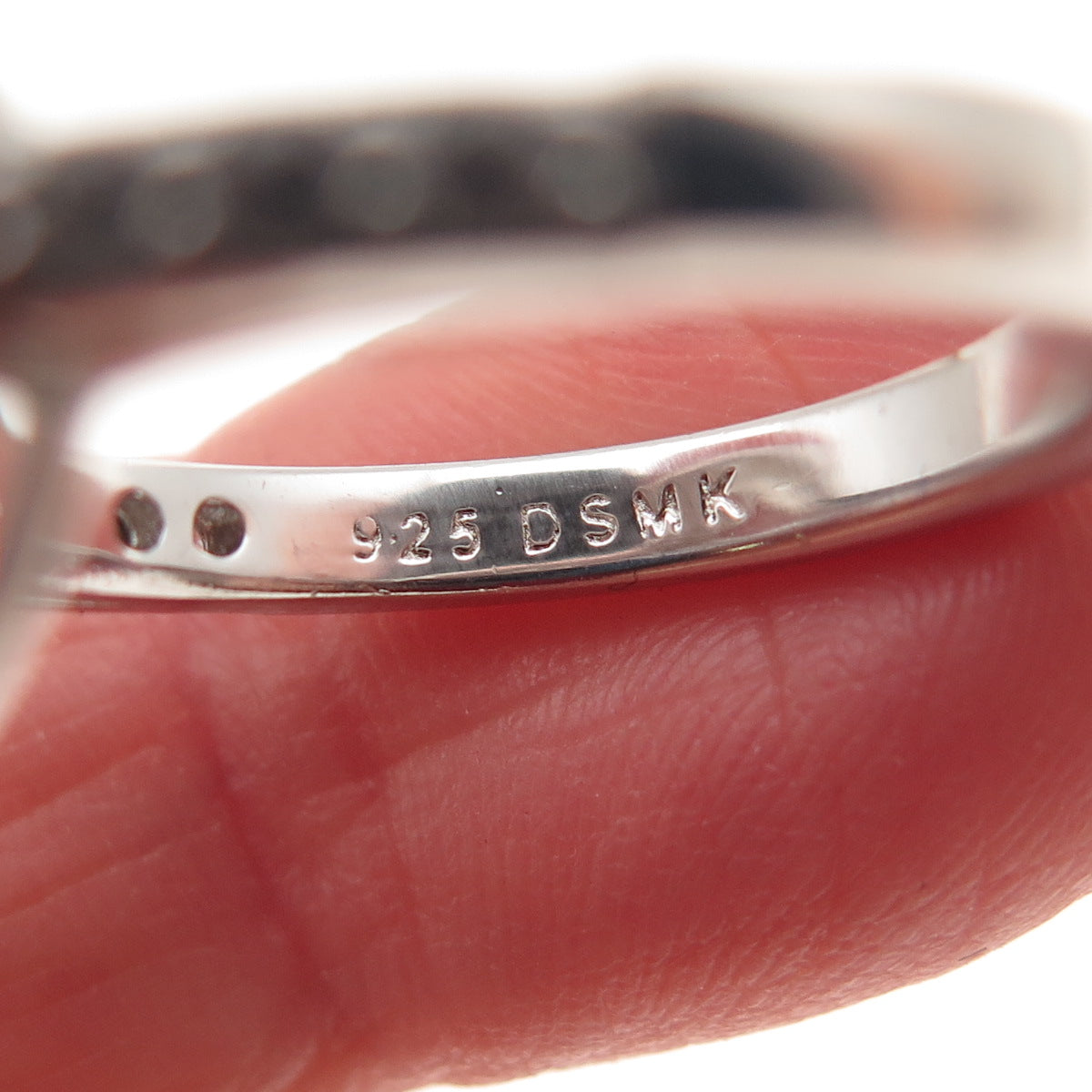 DSMK 925 Sterling Silver Round-Cut C Z Engagement Ring Size 7