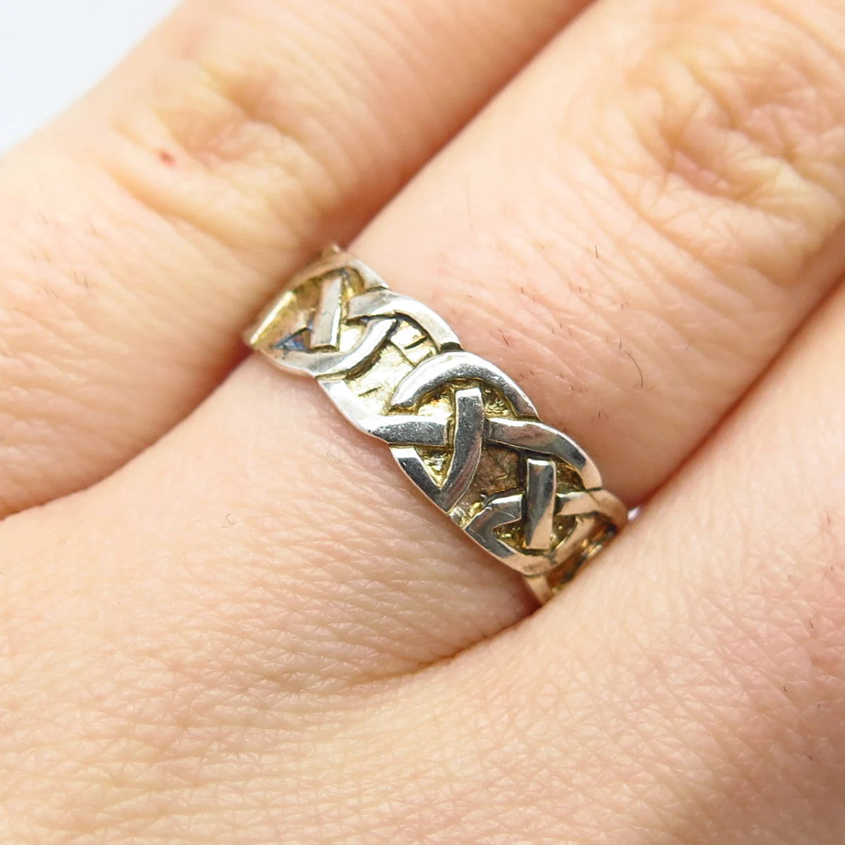 925 Sterling Silver Vintage Celtic Band Ring Size 5.75