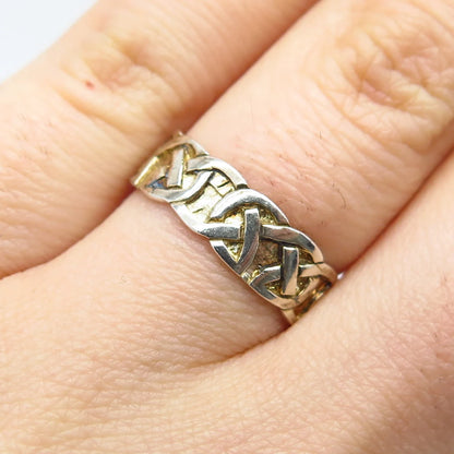 925 Sterling Silver Vintage Celtic Band Ring Size 5.75