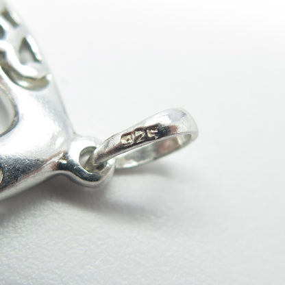 925 Sterling Silver Vintage Ornate Teardrop 3D Pendant