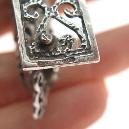 800 Silver Vintage Italy Rocking Horse Oxidized Miniature