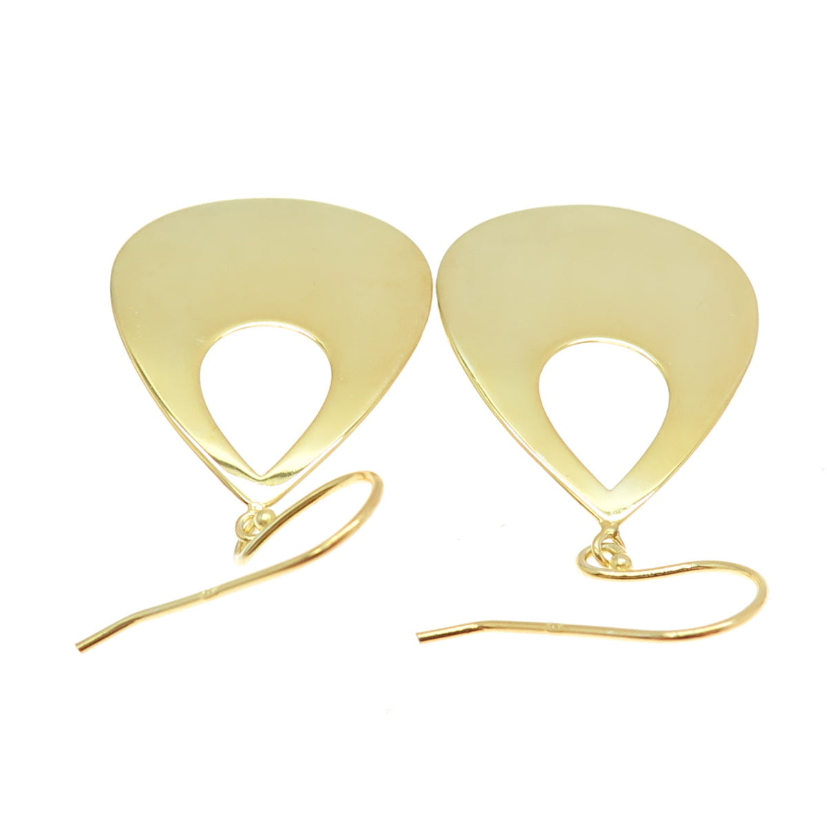 925 Sterling Silver Gold Plated Teardrop Dangling Earrings