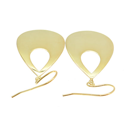 925 Sterling Silver Gold Plated Teardrop Dangling Earrings