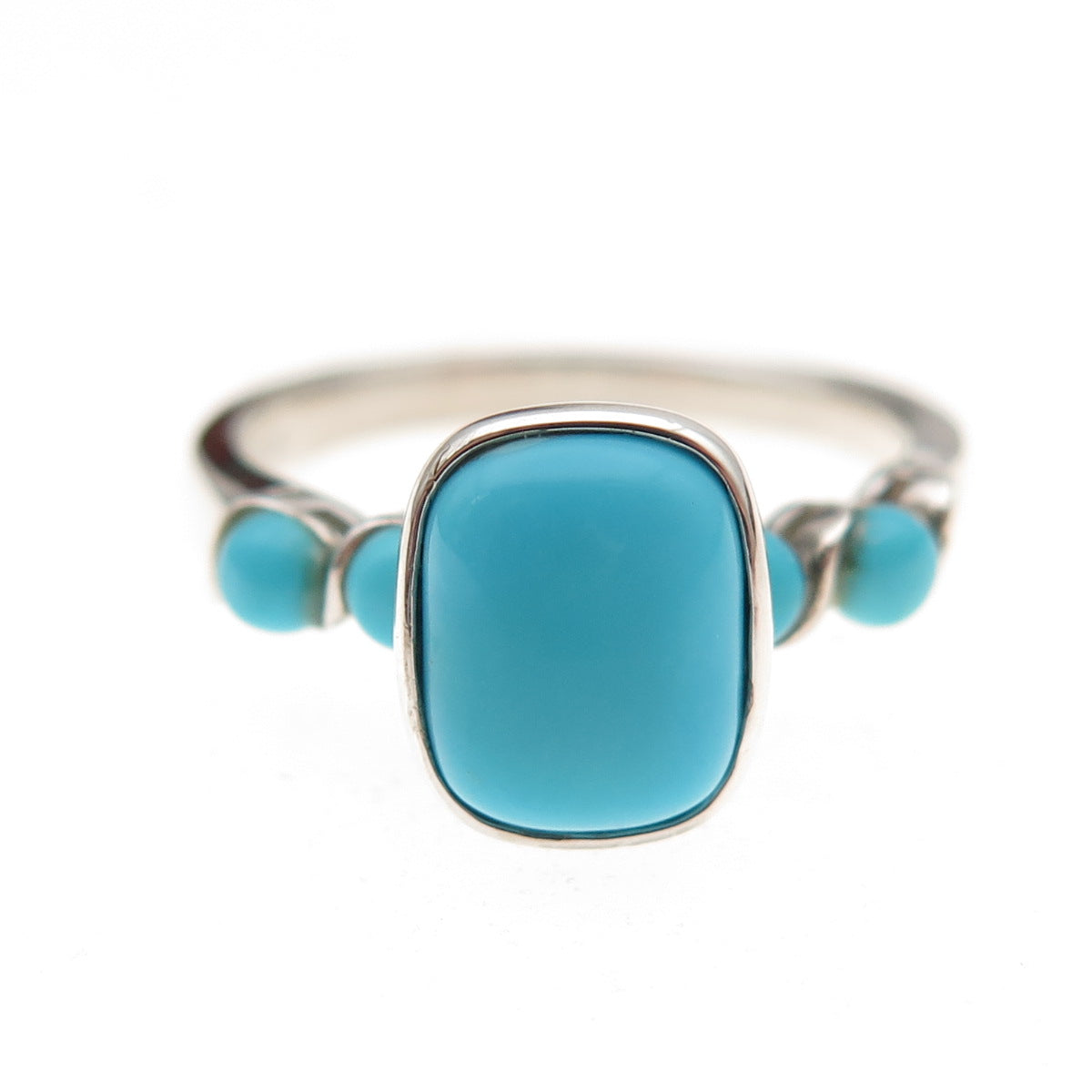 925 Sterling Silver Real Sleeping Beauty Turquoise Ring Size 8