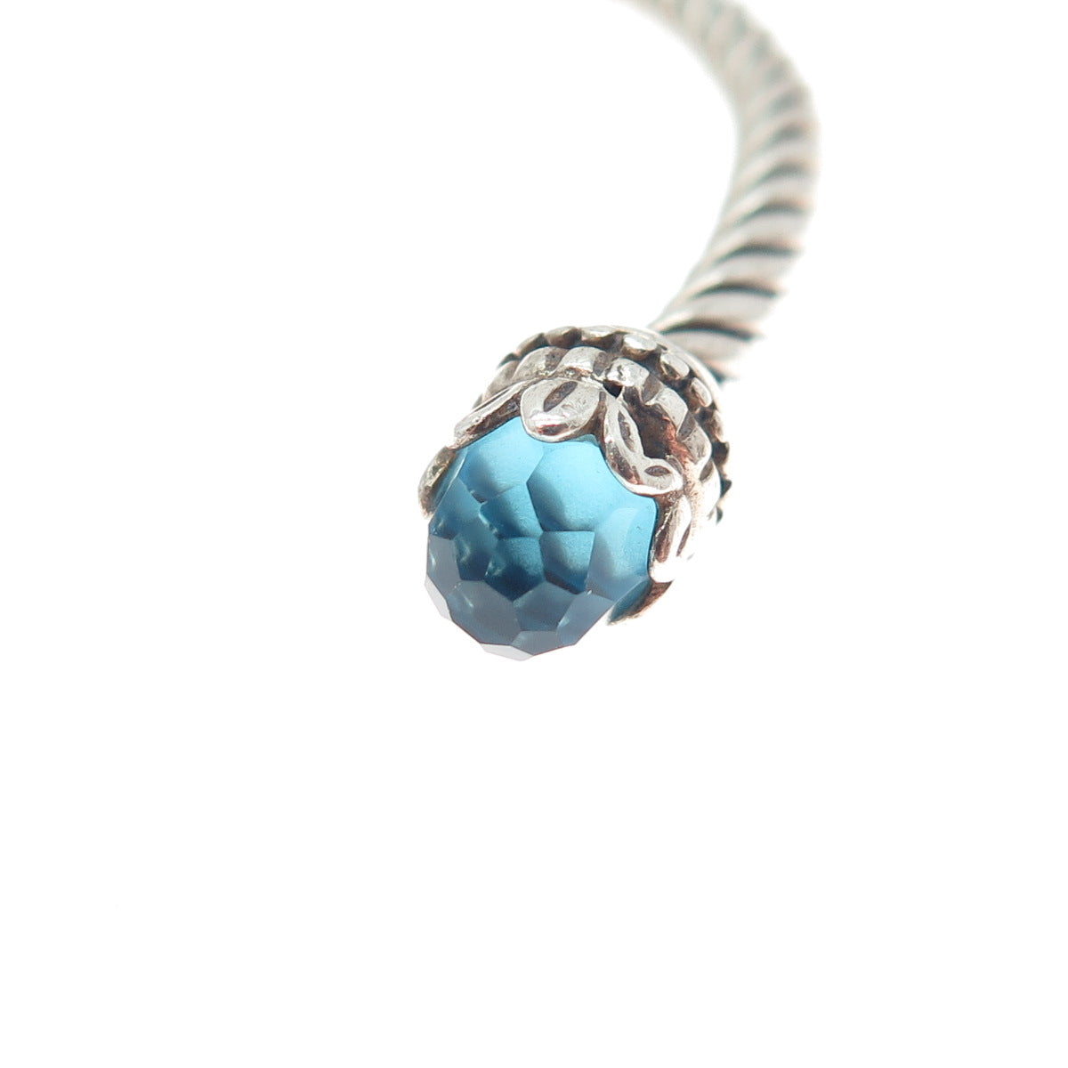 925 Sterling Silver Vintage Nano Topaz Twisted Adjustable Cuff Bracelet 6.25"