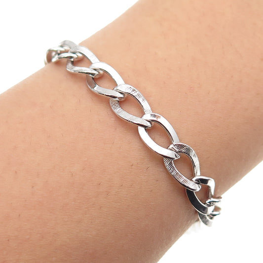 A&Z HAYWARD 925 Sterling Silver Vintage Curb Link Bracelet 7.25"