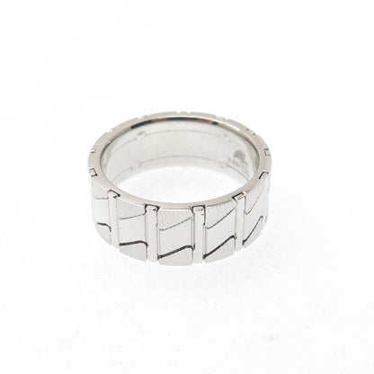 NEOS 925 Sterling Silver Textured Zig Zag Band Ring Size 8.75