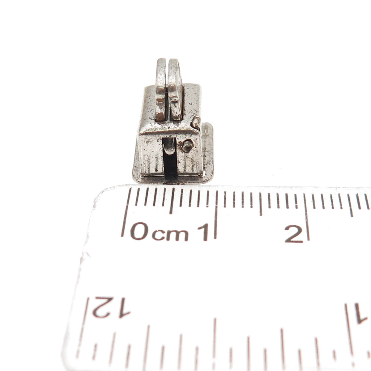 925 Sterling Silver Antique Art Deco Enamel Toaster Articulated 3D Mini Pendant