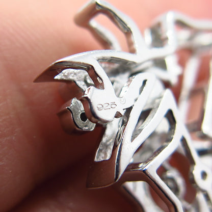 925 Sterling Silver C Z Fairy Girl w/ Magical Wand Slide Pendant