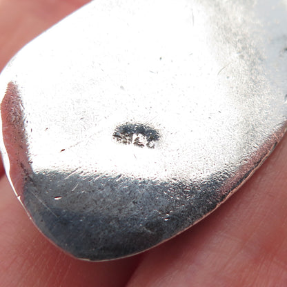 925 Sterling Silver Vintage Real Larimar Oxidized Pendant