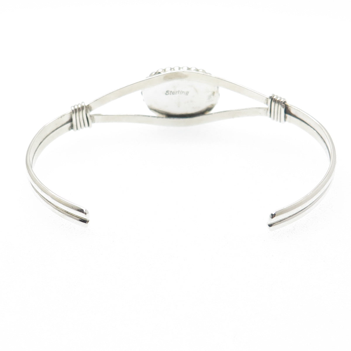 Old Pawn 925 Sterling Silver Vintage Denim Lapis Adjustable Cuff Bracelet 6.25"