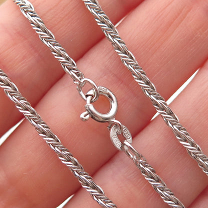UnoAErre 925 Sterling Silver Vintage Italy Twisted Rope Chain Necklace 24"