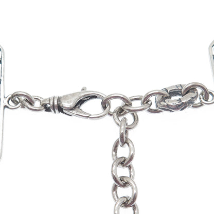 LOVE LEIGH DESIGNS 925 Sterling Vintage Iolite Bracelet Adjustable Lobster Clasp