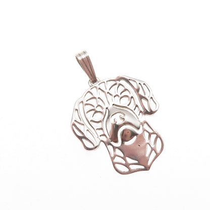 925 Sterling Silver Vintage Puggle Dog Charm Pendant