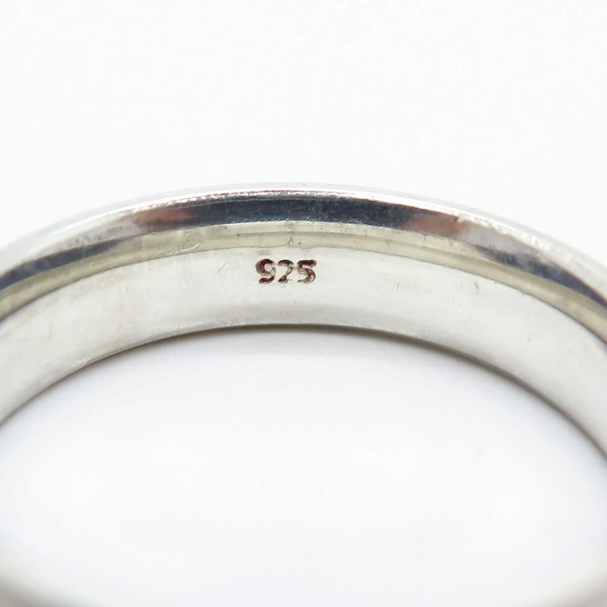 925 Sterling Silver C Z Etched Band Ring Size 11.25