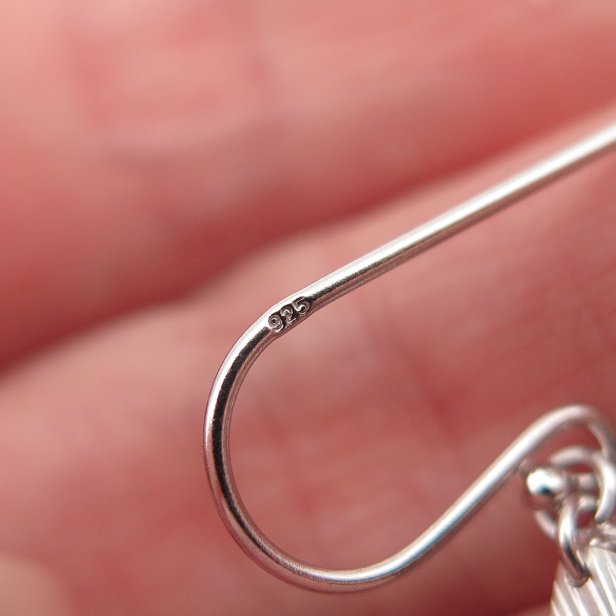 925 Sterling Silver Textured Raindrop Dangle Earrings