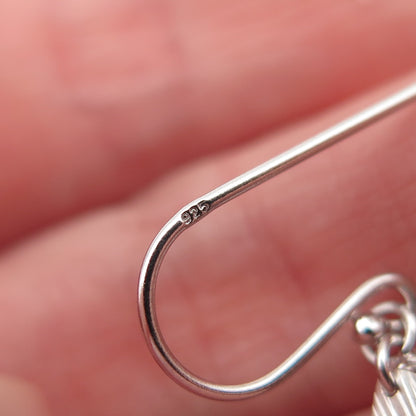 925 Sterling Silver Textured Raindrop Dangle Earrings