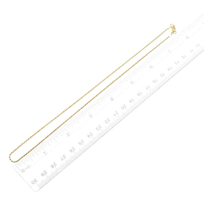 925 Sterling Silver Gold Plated Italy Twisted Rope Chain Necklace 16"