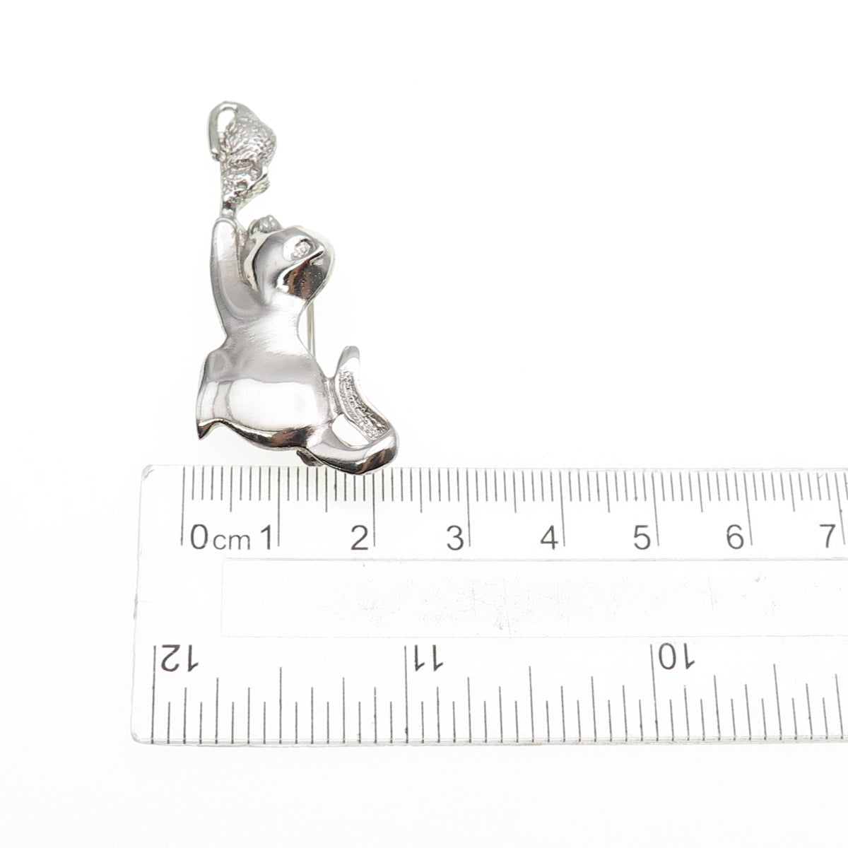 925 Sterling Silver Vintage Playing Cat & Mouse Pin Brooch
