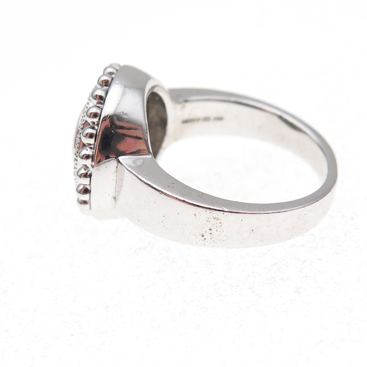 925 Sterling Silver Mexico Real Diamond Wheel of Fortune Ring Size 7.25