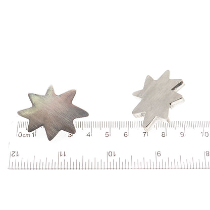 Carla 925 Sterling Silver Vintage 1992 Starburst Modernist Omega Back Earrings