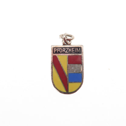 Schmidt & Bruckmann 835 Silver Vintage Enamel Pforzheim Mini Charm Pendant
