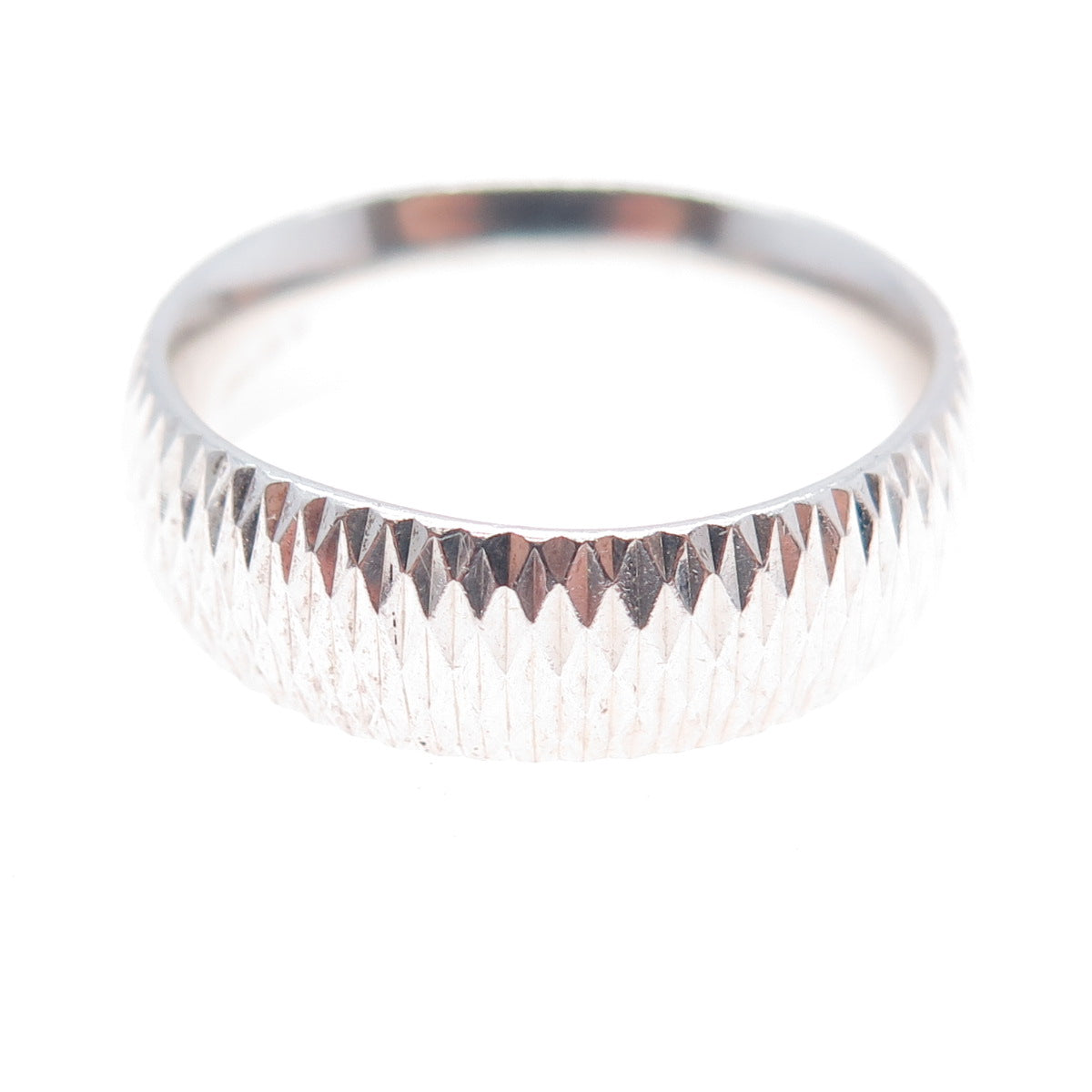 925 Sterling Silver Diamond-Cut Band Ring Size 10